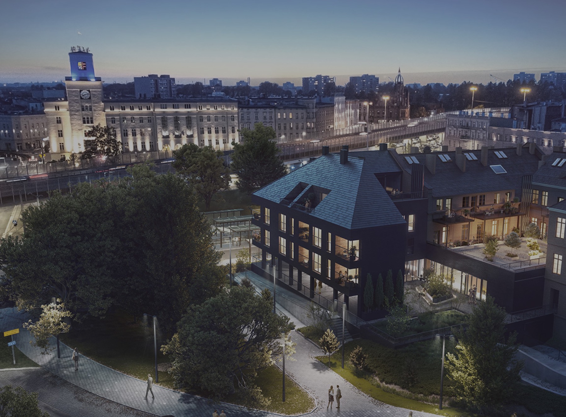 Centrum Chorzowa z lotu ptaka